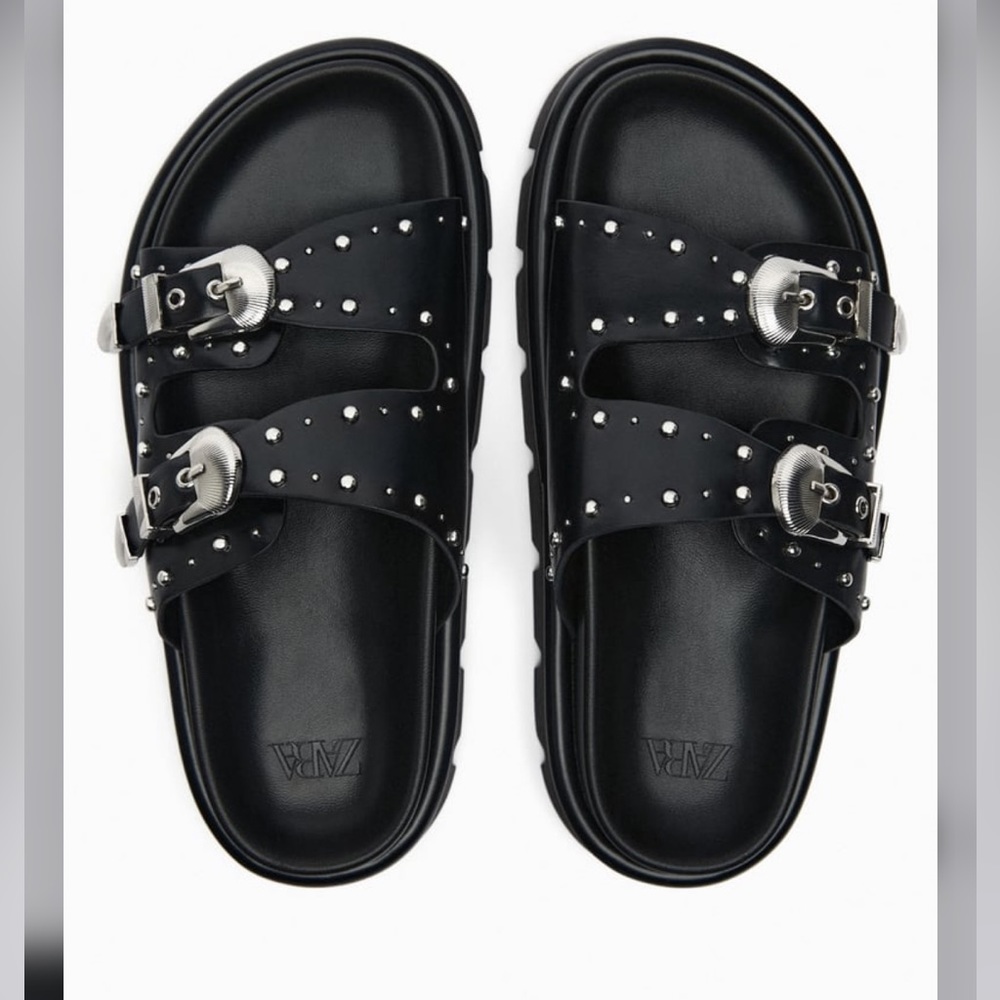 Zara Flat Bed Buckle Sandals